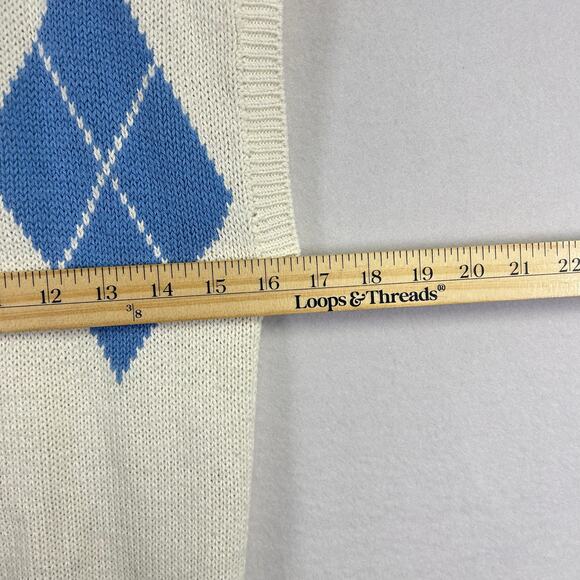 Woman's Cream Pullover Sweater Vest - Size Petite Small Academia Preppy - Picture 6 of 7
